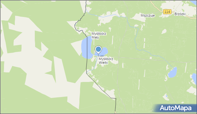 mapa Myślibórz Wielki, Myślibórz Wielki na mapie Targeo